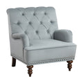 Luxurious Living Room Accent Chair 1Pc Gray Velvet Upholstered Button Tufted Trim Modern Living Room Furniture Gray Primary Living Space Classic,Luxury,Modern Solid Wood