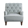 Luxurious Living Room Accent Chair 1Pc Gray Velvet Upholstered Button Tufted Trim Modern Living Room Furniture Gray Primary Living Space Classic,Luxury,Modern Solid Wood