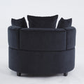 Width 40.6 Inches Accent Chair Classical Barrel Chair For Living Room Modern Leisure Sofa Chair Black Black Primary Living Space American Design Foam Velvet