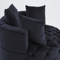 Width 40.6 Inches Accent Chair Classical Barrel Chair For Living Room Modern Leisure Sofa Chair Black Black Primary Living Space American Design Foam Velvet