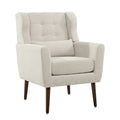 Modern Accent Chair Upholstered Foam Filled Living Room Chairs Comfy Reading Chair Mid Century Modern Chair With Chenille Fabric Lounge Arm Chairs Armchair For Living Room Bedroom Beige Beige Light Brown Primary Living Space Modern Rubberwood Foam