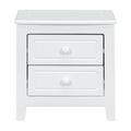 2 Drawer Nightstand For Bedroom, Mid Century Retro Bedside Table With Classic Design,White White Wood