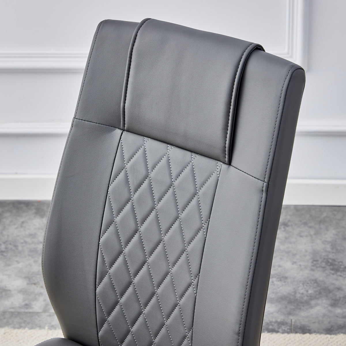 Modern Dining Chairs, Restaurant Chairs, And Gold Legged Upholstered Chairs Made Of Artificial Leather, Suitable For Kitchens, Living Rooms, Bedrooms, And Offices. Set Of 4 Pieces Gray Pu C 001 Gray Pu