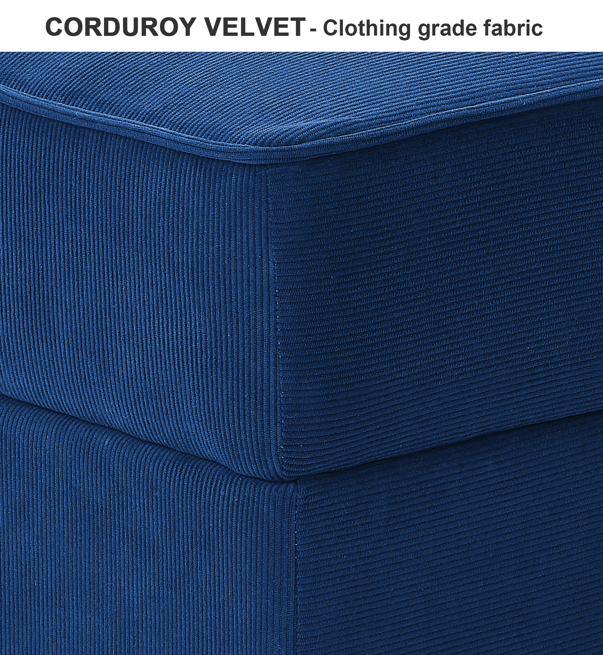 Arm Single Seat Of Module Sofa, Navy Blue Corduroy Velvet Navy Corduroy
