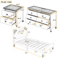 3 Pieces Bedroom Sets Twin Size Bear Shape Platform Bed With Nightstand And Storage Dresser,Cream Walnut Cream Wood