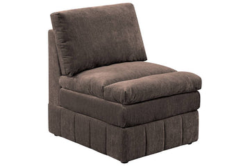 Contemporary 1Pc Armless Chair Modular Chair Sectional Sofa Living Room Furniture Mink Morgan Fabric Suede Brown Mix Primary Living Space Contemporary,Modern Suede