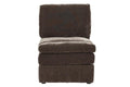 Contemporary 1Pc Armless Chair Modular Chair Sectional Sofa Living Room Furniture Mink Morgan Fabric Suede Brown Mix Primary Living Space Contemporary,Modern Suede