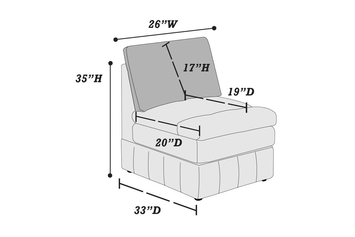 Contemporary 1Pc Armless Chair Modular Chair Sectional Sofa Living Room Furniture Mink Morgan Fabric Suede Brown Mix Primary Living Space Contemporary,Modern Suede