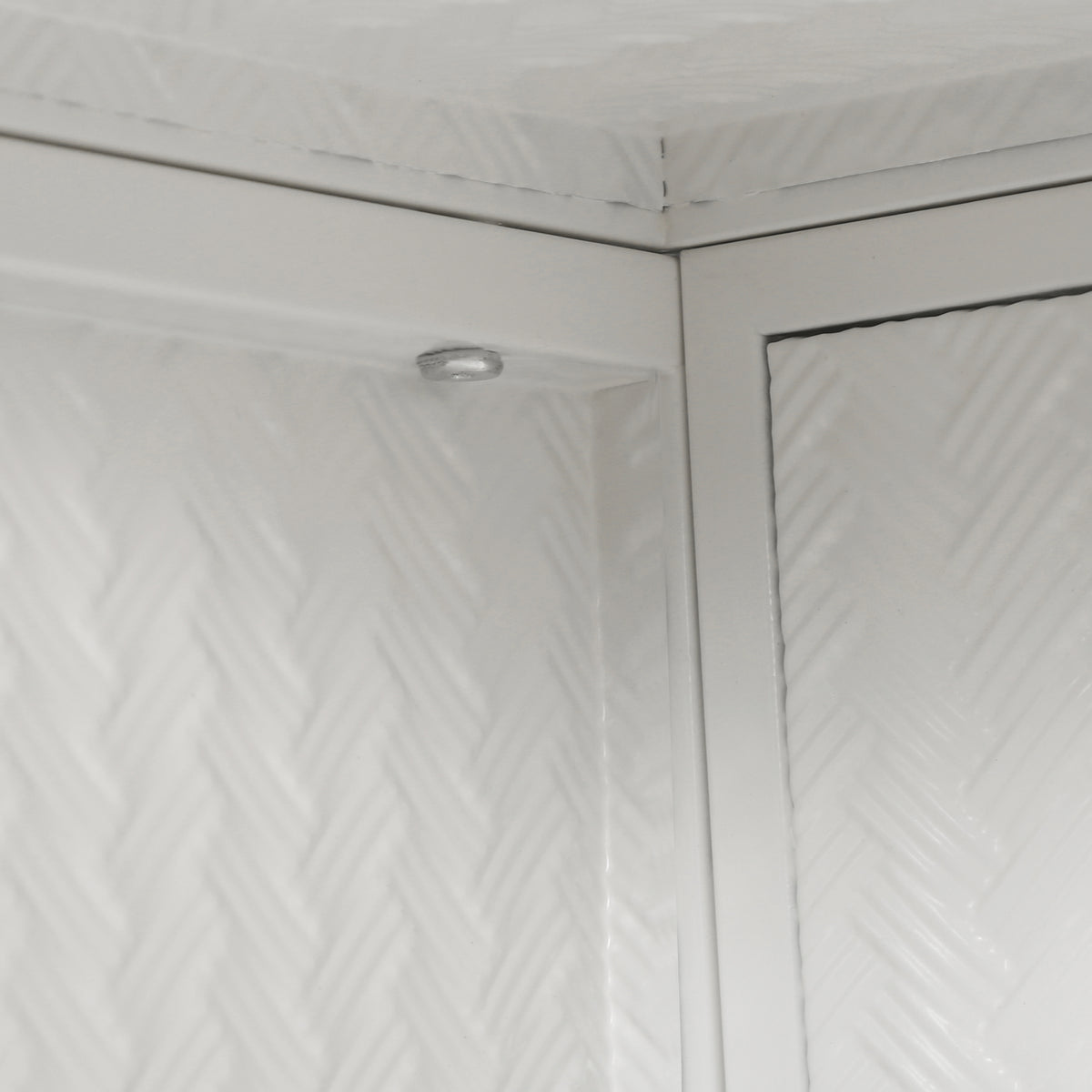 27.56"Glass Doors Modern Two Door Wall Cabinet With Featuring Three Tier Storage For Entryway Living Room Bathroom Dining Room,Wall Cabinet With Characteristic Woven Pattern,White White Metal