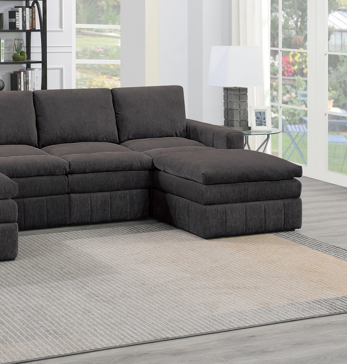 Contemporary 1Pc Armless Chair Modular Chair Sectional Sofa Living Room Furniture Mink Morgan Fabric Suede Brown Mix Primary Living Space Contemporary,Modern Suede