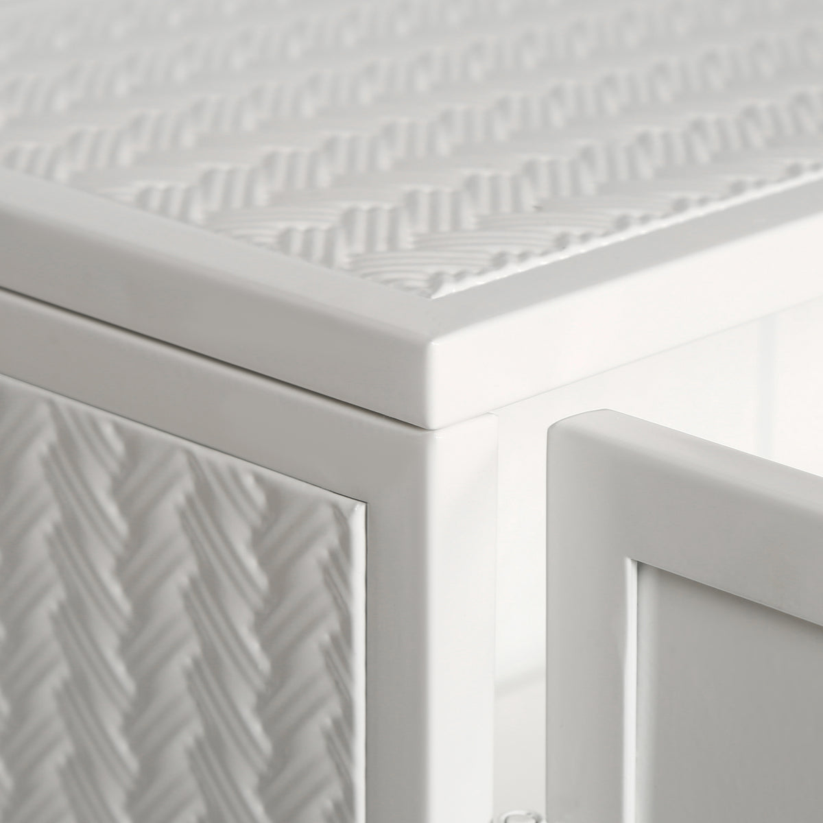 27.56"Glass Doors Modern Two Door Wall Cabinet With Featuring Three Tier Storage For Entryway Living Room Bathroom Dining Room,Wall Cabinet With Characteristic Woven Pattern,White White Metal
