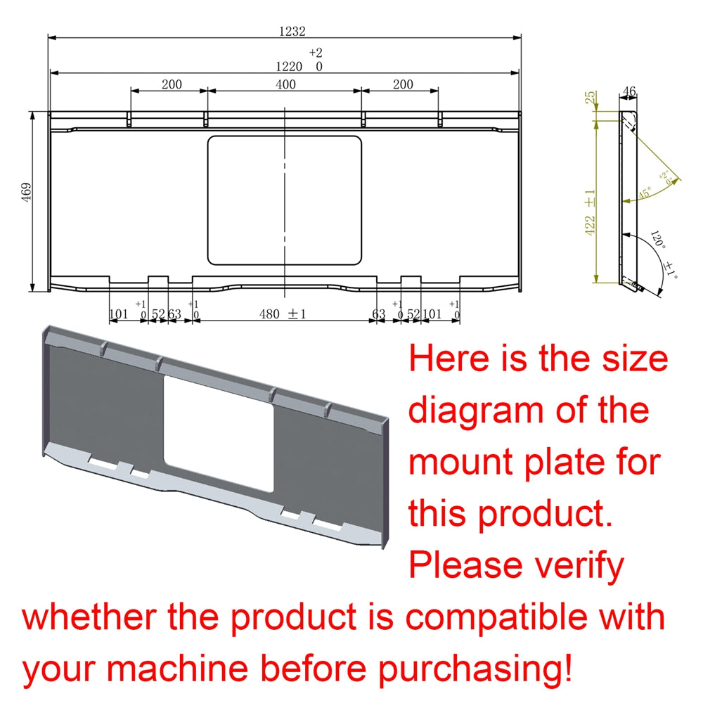 42" Pallet Forks Hay Spear Trailer Hitch For Skid Steer Attachments Black Steel