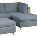 Contemporary Living Room Furniture 5Pc Modular Sectional Set Steel Dorris Fabric Couch 2X Wedges 1X Armless Chair And 2X Ottomans Steel Gray Primary Living Space Cushion Back Contemporary,Modern Modular Fabric 5 Seat