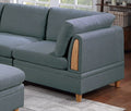 Contemporary Living Room Furniture 6Pc Modular Sectional Sofa Set Steel Dorris Fabric Couch 3X Wedges 2X Armless Chair And 1X Ottomans Steel Gray Primary Living Space Cushion Back Contemporary,Modern Modular Fabric 6 Seat