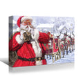Framed Canvas Wall Art Decor Painting For Chrismas, Santa With Gift Painting For Chrismas Gift, Decoration For Chrismas Eve Office Living Room, Bedroom Decor Ready To Hang 3624Inch Thickness 1.5Inch Rectangle Framed Multicolor Christmas Oversized 41In