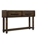 Light Luxury Retro Sofa Table With Outlets, 54 Inch Pine Wood Console Table With 2 Power Outlets And 2 Usb Ports For Entryway Hallway Living Room With Solid Wood Legs Antique Yellow Antique Yellow Built In Outlets Or Usb Primary Living Space American