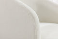 Chenille Fabric Swivel Accent Armchair Barrel Chair With Black Powder Coating Metal Ring,Ivory Ivory Foam Chenille