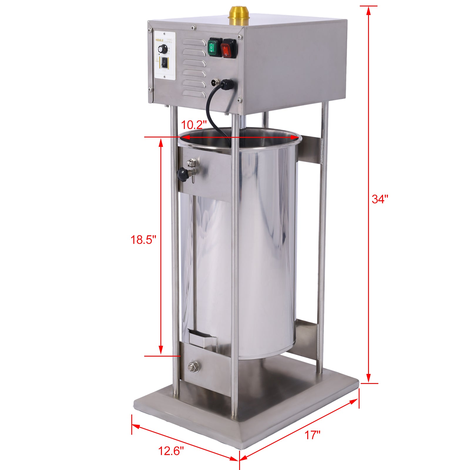 Electric Sausage Filler 25L Sausage Maker Stainless Steel Sausage Stuffer 110V 250W Sausage Ssteel Stuffing Tubestuffer Silver Stainless Steel