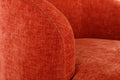 Chenille Fabric Swivel Accent Armchair Barrel Chair With Black Powder Coating Metal Ring,Orange Orange Foam Chenille