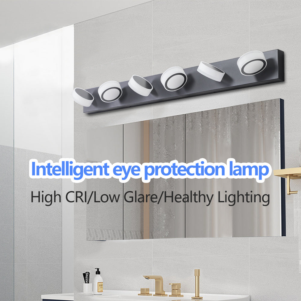 Same As W1340110595 L2010 Led Modern Black 6 Light Vanity Lights Fixtures Over Mirror Bath Wall Lighting Black Acrylic,Iron