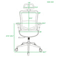 Black Ergonomic Mesh Office Chair, High Back Adjustable Headrest With Flip Up Arms, Tilt And Lock Function, Lumbar Support And Blade Wheels, Kd Chrome Metal Legs Black Office American Design Office