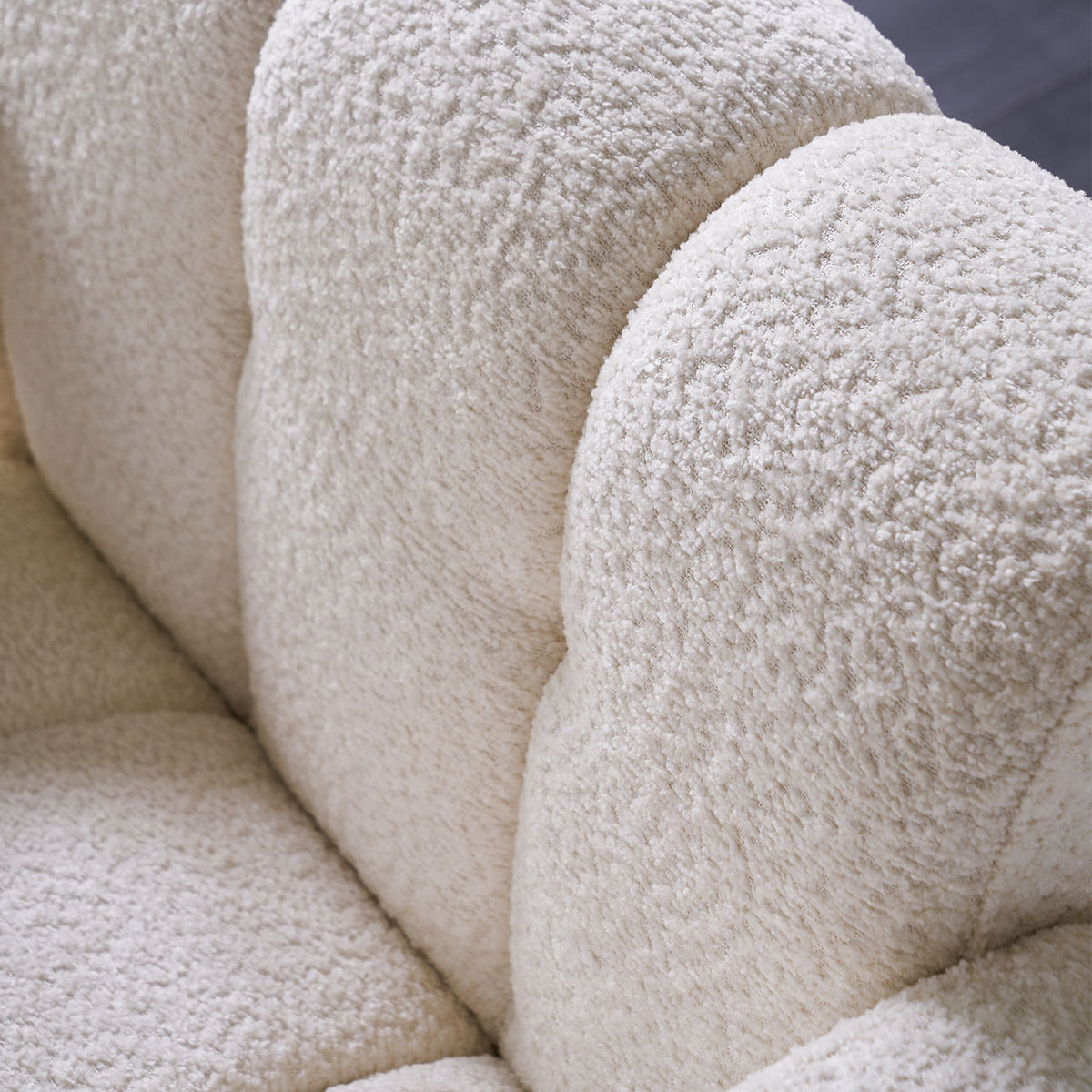 31.10" Wide Boucle Upholstered Accent Chair Beige Primary Living Space Modern Fiber Foam And Polyester Fiber Pad Boucle