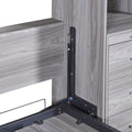 Full Size Murphy Bed With Storage Shelves And Drawers, Gray Box Spring Not Required Full Gray Murphy Solid Wood Mdf