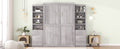 Full Size Murphy Bed With Storage Shelves And Drawers, Gray Box Spring Not Required Full Gray Murphy Solid Wood Mdf