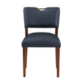 Bryson Midnight Blue Faux Leather Dining Chair Set Of 2 Dark Navy Foam Solid Wood
