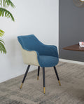 Set Of 2 Blue Fabric Side Chair, Living Room Bedroom Kitchen Vanity Accent Chair, 23