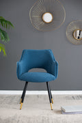 Set Of 2 Blue Fabric Side Chair, Living Room Bedroom Kitchen Vanity Accent Chair, 23