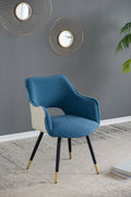 Set Of 2 Blue Fabric Side Chair, Living Room Bedroom Kitchen Vanity Accent Chair, 23