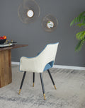 Set Of 2 Blue Fabric Side Chair, Living Room Bedroom Kitchen Vanity Accent Chair, 23