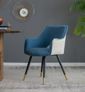 Set Of 2 Blue Fabric Side Chair, Living Room Bedroom Kitchen Vanity Accent Chair, 23