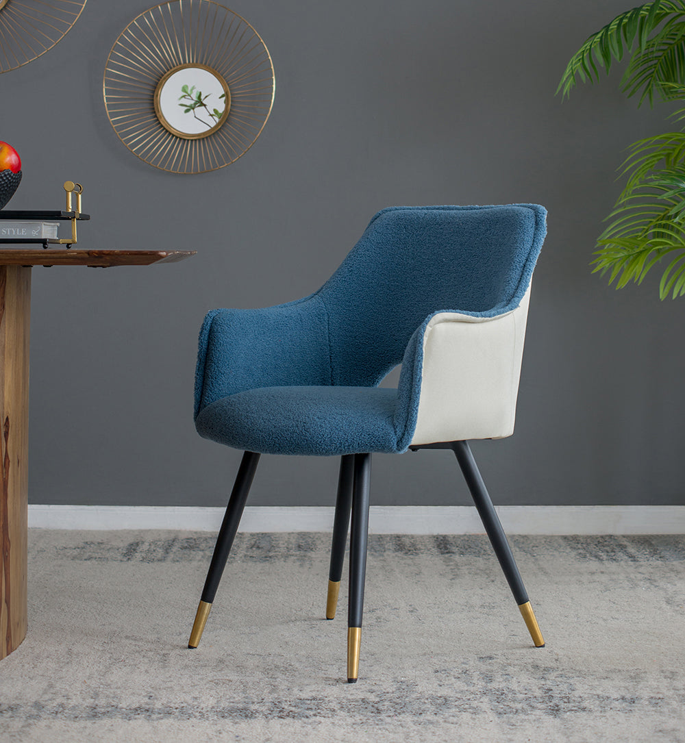 Set Of 2 Blue Fabric Side Chair, Living Room Bedroom Kitchen Vanity Accent Chair, 23" X 23" X 34" Blue Iron