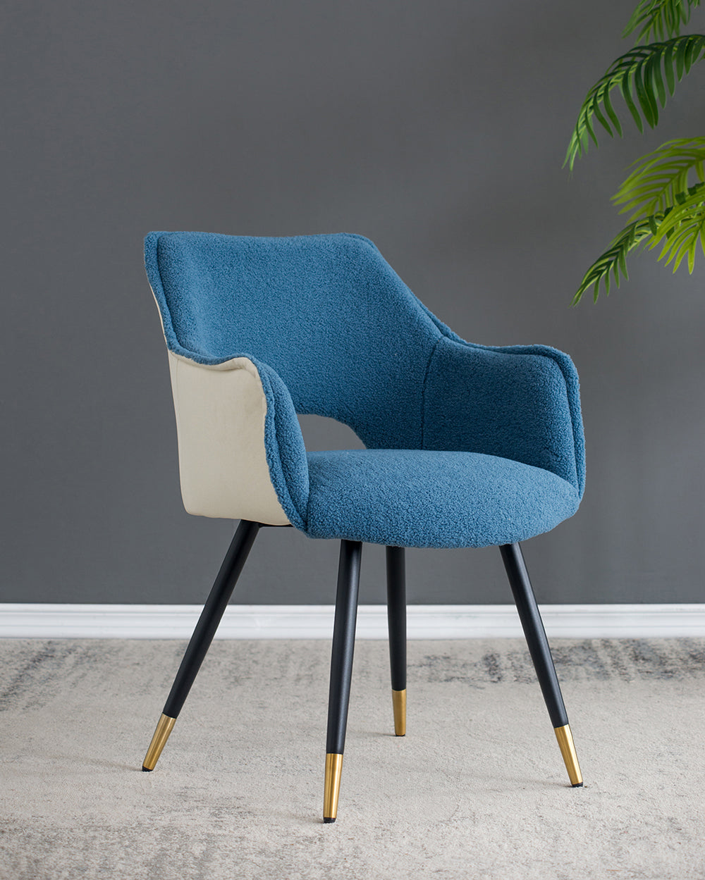 Set Of 2 Blue Fabric Side Chair, Living Room Bedroom Kitchen Vanity Accent Chair, 23" X 23" X 34" Blue Iron