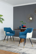 Set Of 2 Blue Fabric Side Chair, Living Room Bedroom Kitchen Vanity Accent Chair, 23