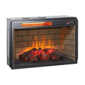 26 Inch Infrared Quartz Heater Fireplace Insert Woodlog Version With Brick Powder Coated Electric Antique Black Vent Free Primary Living Space Yes Insert Tempered Glass Sheet Metal Plastic Electric