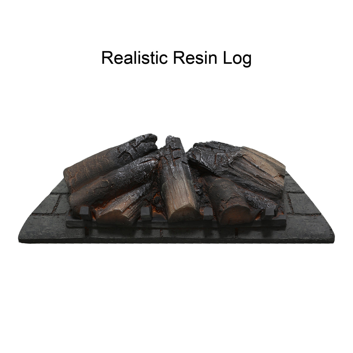 26 Inch Infrared Quartz Heater Fireplace Insert Woodlog Version With Brick Powder Coated Electric Antique Black Vent Free Primary Living Space Yes Insert Tempered Glass Sheet Metal Plastic Electric