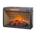 26 Inch Infrared Quartz Heater Fireplace Insert Woodlog Version With Brick Powder Coated Electric Antique Black Vent Free Primary Living Space Yes Insert Tempered Glass Sheet Metal Plastic Electric