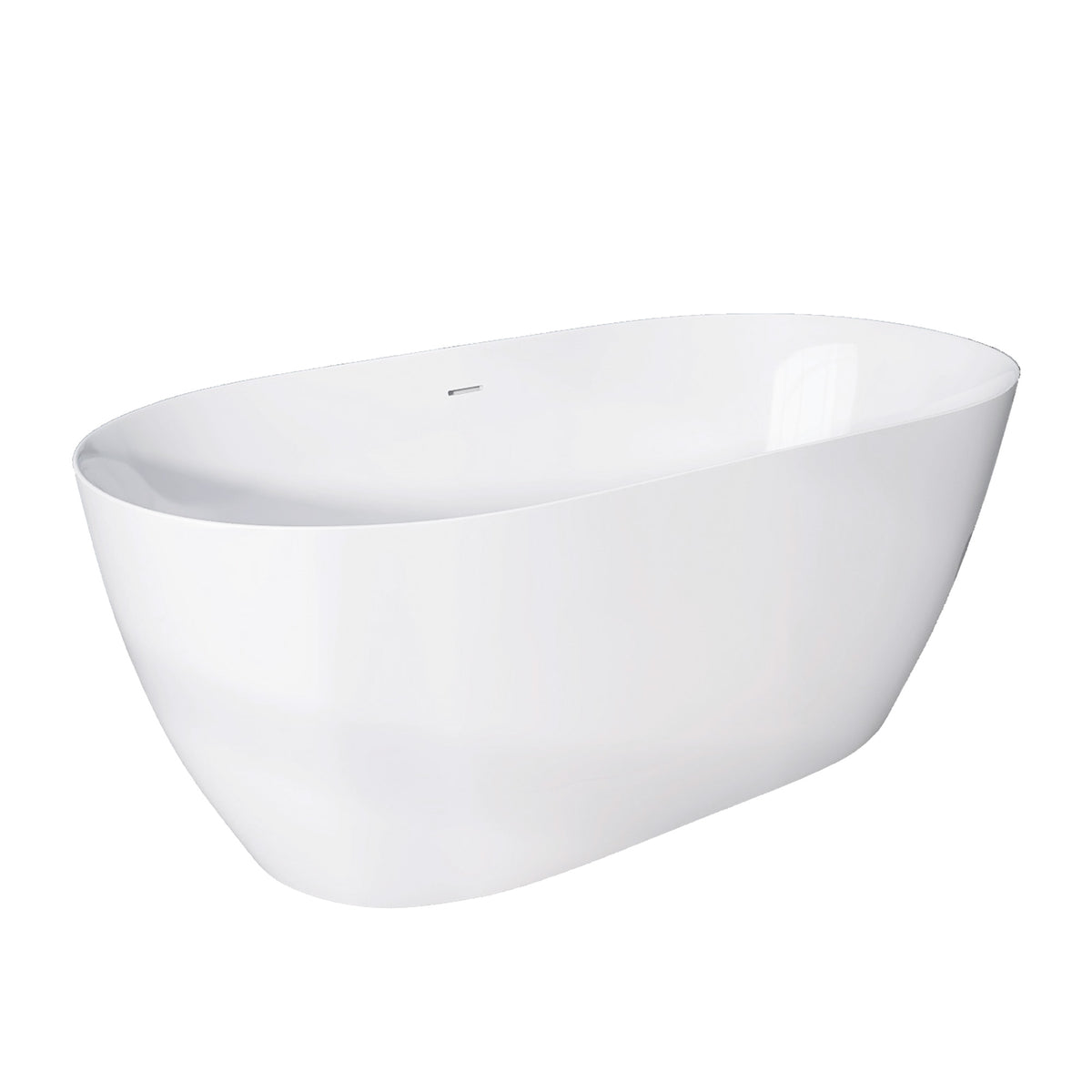 55" Acrylic Free Standing Tub Modern Oval Shape Soaking Tub Adjustable Freestanding Bathtub With Integrated Slotted Overflow And Chrome Pop Up Drain Anti Clogging Gloss White Gloss White Oval Bathroom Freestanding Tubs Polished Less Than 59 In Modern