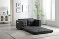 3 Fold Sofa,Convertible Futon Couch Sleeper Sofabed,Space Saving Seat,Pull Out Couch Bed For Living Room,Dark Gray & Light Gray & Beige,Velvet Linen Fabric Dark Gray Velvet