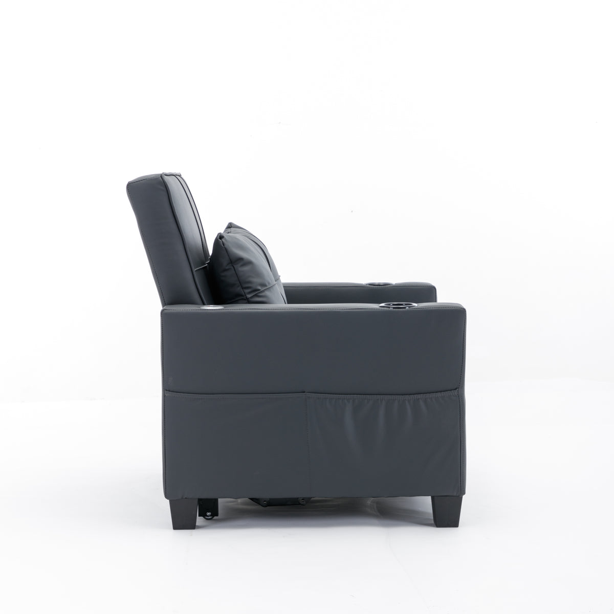 Futon Chair Bed Convertible Chair 3 In 1 Pull Out Sleeper Chair Beds With Usb Ports, Wear Resistant And Anti Scratch, Armchair Bed Sleeper For Living Room Black Leather Black Foam Leather 1 Seat