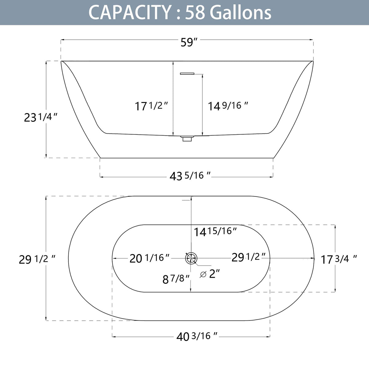 59" Acrylic Free Standing Tub Modern Oval Shape Soaking Tub Adjustable Freestanding Bathtub With Integrated Slotted Overflow And Chrome Pop Up Drain Anti Clogging Gloss White Gloss White Oval Bathroom Freestanding Tubs Polished 59 61 In Modern Soaking