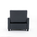 Futon Chair Bed Convertible Chair 3 In 1 Pull Out Sleeper Chair Beds With Usb Ports, Wear Resistant And Anti Scratch, Armchair Bed Sleeper For Living Room Black Leather Black Foam Leather 1 Seat