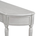 Retro Circular Curved Design Console Table With Open Style Shelf Solid Wooden Frame And Legs Two Top Drawers Gray Wash, Old Sku: Wf298768Aae Gray Wash Solid Wood