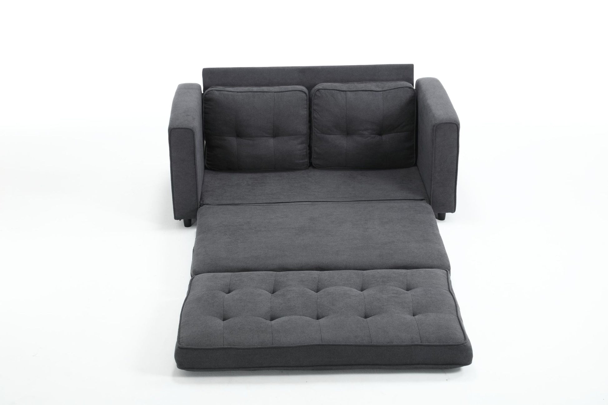 3 Fold Sofa,Convertible Futon Couch Sleeper Sofabed,Space Saving Seat,Pull Out Couch Bed For Living Room,Dark Gray & Light Gray & Beige,Velvet Linen Fabric Dark Gray Velvet