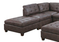 Living Room Furniture Tufted Armless Chair Dark Brown 1Pc Cushion Armless Chair Sofa Wooden Legs Dark Brown Primary Living Space Contemporary,Modern Faux Leather