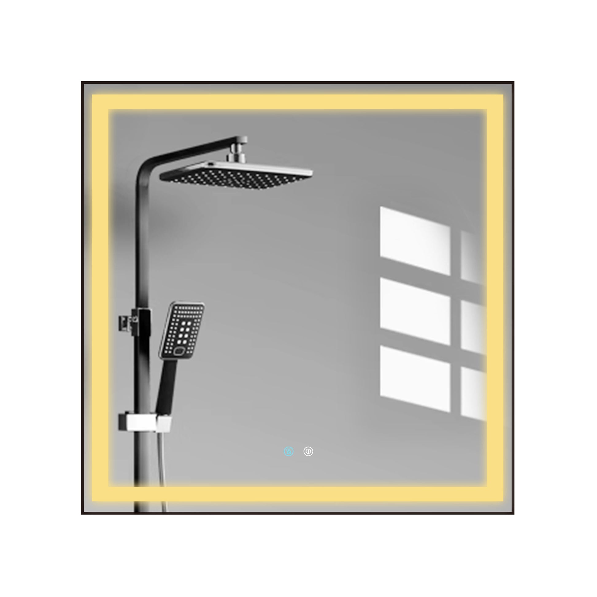 36 X 36 Led Mirror For Bathroom, Led Vanity Mirror, Adjustable 3 Color, Dimmable Vanity Mirror With Lights, Anti Fog, Touch Control Wall Mounted Bathroom Mirror,Vertical Natural Modern Glass