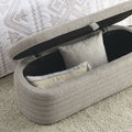 Video Welike Length 45.5 Inchesstorage Ottoman Bench Upholstered Fabric Storage Bench End Of Bed Stool With Safety Hinge For Bedroom, Living Room, Entryway, Grey Teddy. Grey Foam Fabric